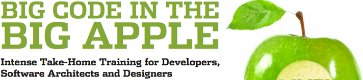 Big Code in the Big Apple Live - Intense take-home training for developers, software architects and designers