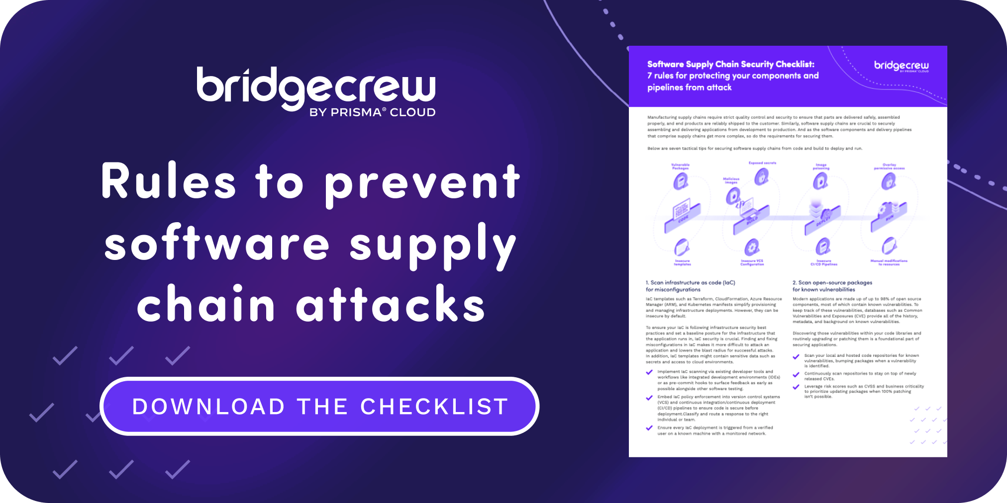 Rules for protecting your components and pipelines from attack. Dowload the checklist.